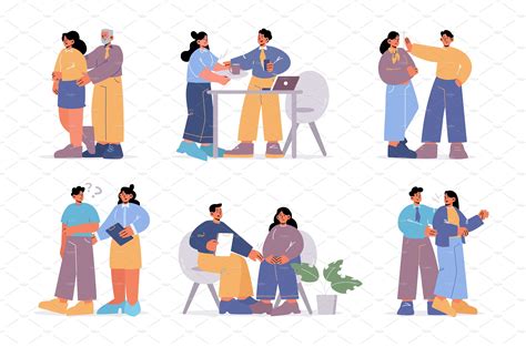 sexual harassment at work concept people illustrations ~ creative market