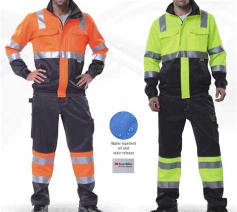 High Visibility Jacket And Pant Mens Jacket Safety Working Suit Mens