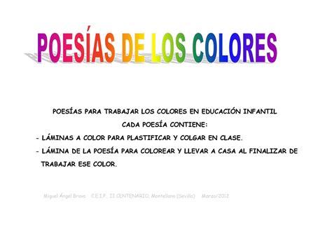 Calaméo PoesÍas De Los Colores Para Infantil