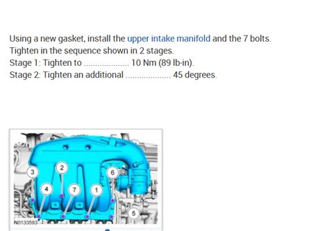 Torque Sequence Diagram For The Intake Manifold For A Ford Flex 2013se