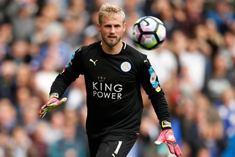 Former goalkeeper peter schmeichel's son kasper was on the pitch and consoled christian eriksen's partner. Schmeichel could face Man City, says Ranieri