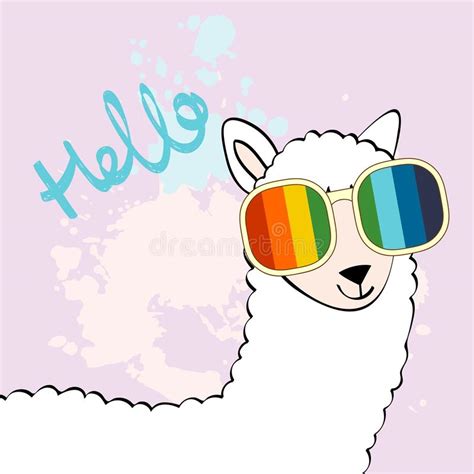 Vector Cute Llama Stock Vector Illustration Of Glasses 127054379