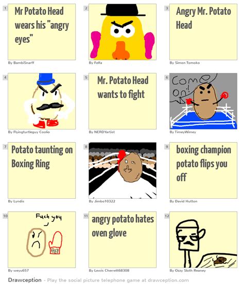 Mr Potato Head Wears His Angry Eyes Drawception