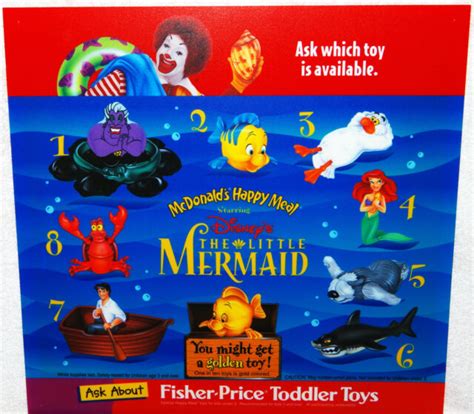 Mcdonalds Walt Disney The Little Mermaid Happy Meal Vtg Translite Ad Sign Poster Ebay