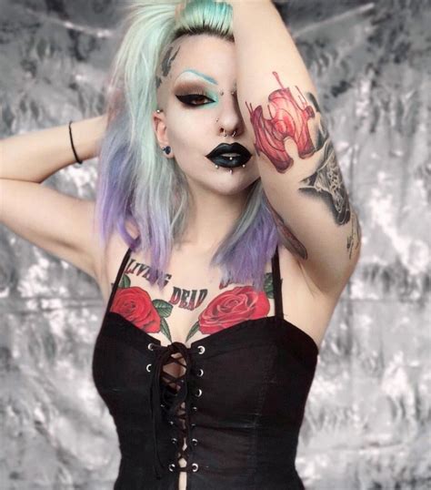 girl tattoos tatoos lydia deetz dramatic eye makeup gothabilly