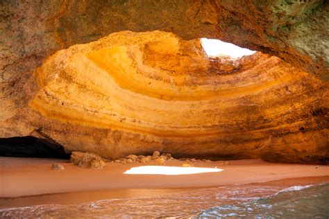 Cave At Benagil Beach In Algarve Portugal