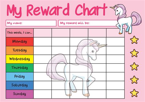 Free Printable Unicorn Sticker Chart Printable Word Searches