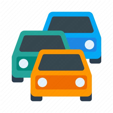 Car Congestion Jam Queue Road Traffic Transport Icon