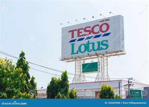 Tesco Lotus In Thailand Logo Banner Store Front Branches From Tesco