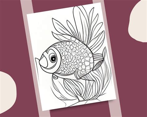 10 Cartoon Fishes Coloring Pages Fish Illustrations Printable Coloring