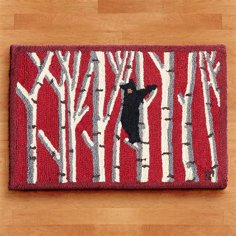 Chandler 4 Corners 20 X 30 Hooked Rug Bear In Birches To The Nines