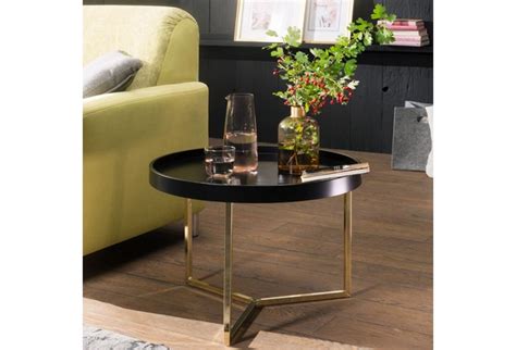 2er set mangoholz couchtische levi gold schwarz rund beistelltisch sofatisch. Wohnling Couchtisch EVA 58,5x42x58,5cm Schwarz / Gold ...