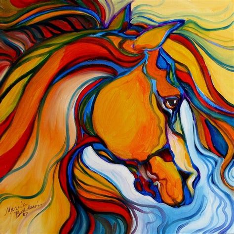 Southwest Abstract Horse M Baldwin Original Oil By Marcia Baldwin