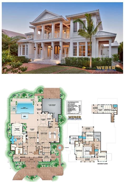 F2 5653 Bermuda Two Story Waterfront House Plan With 5653 Square