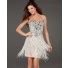 Sexy Sheath Sweetheart Short Mini Silver Sequins Fringe Cocktail Dress