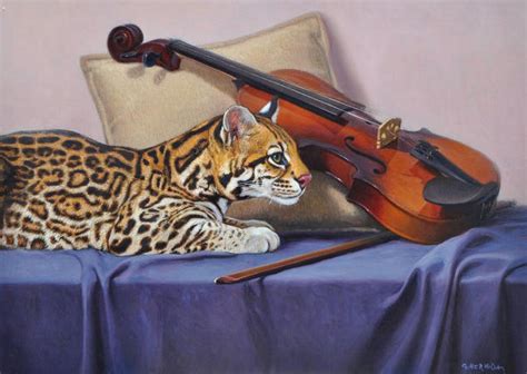 Cuadros Pinturas Oleos Pintura De Tigre Con Violín
