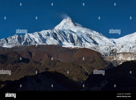 Manaslu Worlds Eighth Highest Peak 8163 Metres Seen From