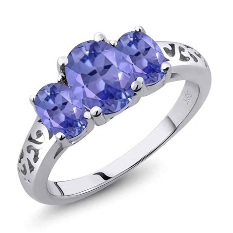 Blue Tanzanite Three Stone Ring Amazon Jewelry Guide