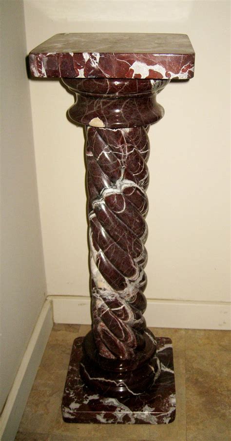 Five Piece Red Marble Pedestal From Dynastycollections On Ruby Lane