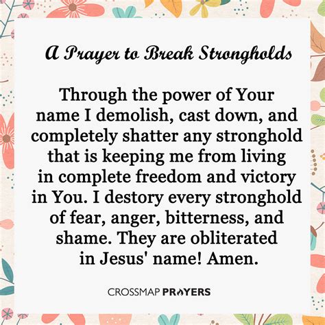 A Prayer To Break Strongholds Clife Prayer
