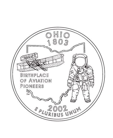 Supercoloring.com is a super fun for all ages: Ohio State Quarter Coloring Page | USA State Quarters ...