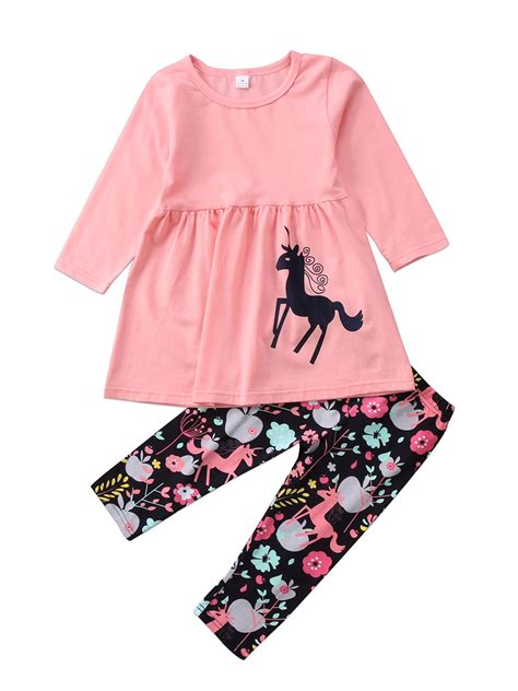 Toddler Girls Kids Outfits Dress Tops Pants Leggings Outfits Clothes