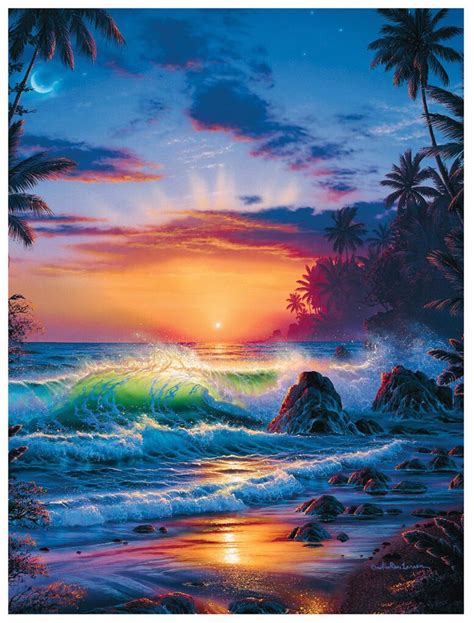 Christian Lassen Sunrise Painting Seascape Paintings Beach Painting