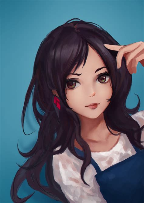 Free Download Hd Wallpaper Anime Girls Original Characters Women Black Hair Long Hair
