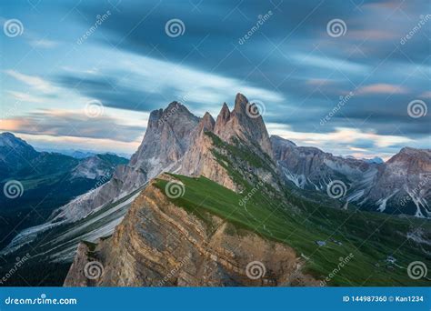 Beautiful Landscape Of Odle Mountains In Dolomites Italy From Seceda