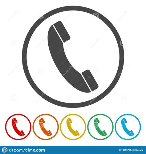 Phone Call Vector Icon Style Is Flat Rounded Symbol Stock Vector