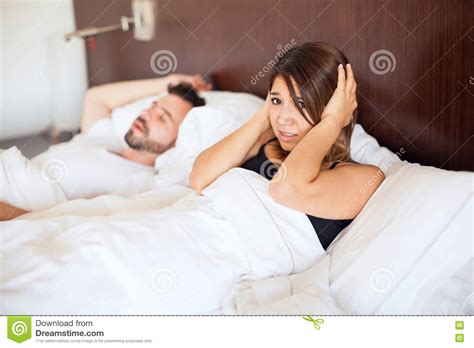 Snoring Partner In Bed Stock Image Image Of Newlyweds 76666635