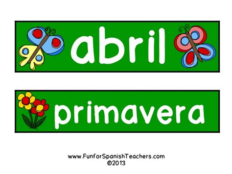 Freebie For Your April Calendar Spanish Funforspanishteachers