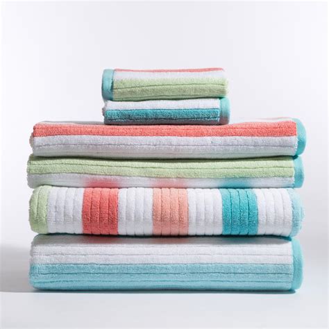 Caro Home Stripes 6 Piece Bath Towel In Karissa 6pc1128t11007 The