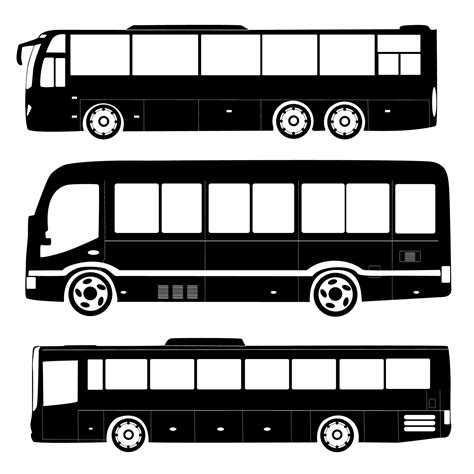 Set Of Vector City Bus Silhouettes Logos Icons 23625501 Vector Art At