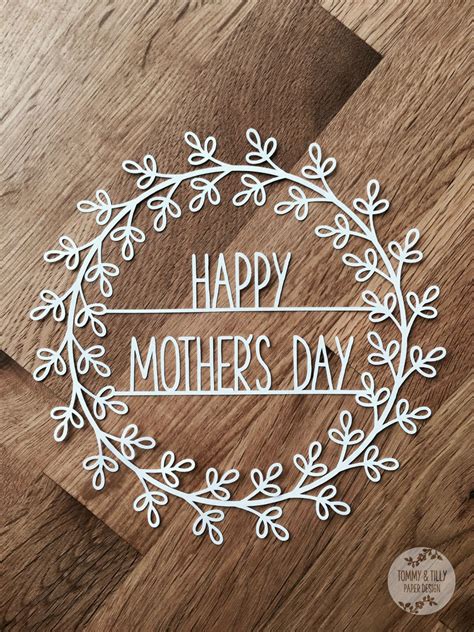 40 Sale Happy Mothers Day Wreath Svg Pdf Papercutting Etsy Disegno