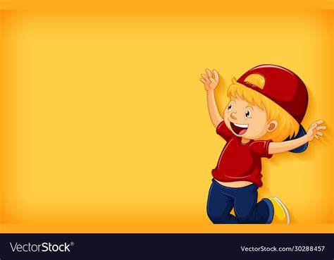 Free Download Background Template Design With Happy Boy Vector Image
