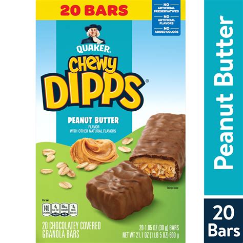 Buy Quaker Chewy Dipps Peanut Butter Granola Bars 20 Pack Online At