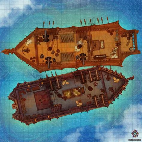 Ship Battle X Battlemaps Dungeon Maps Fantasy Map Dnd World Map