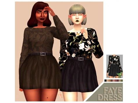 Faye Dress By Cowconuts Dresses Sims 4 Sims 4 Cc