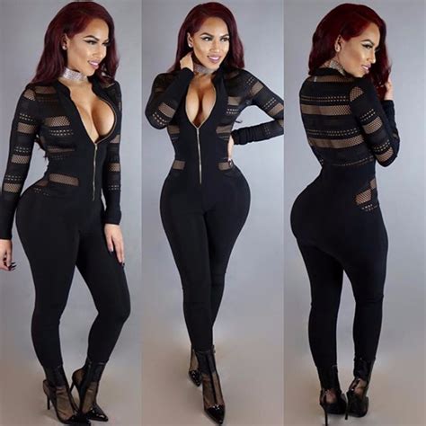 New Sexy Mesh Patchwork Women Fashion Club Bodycon Jumpsuits Sexy Women Rompers Fashion Outfits