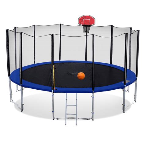 Exacme 16 Ft Big Trampoline With Safety Enclosure Net And Basketball