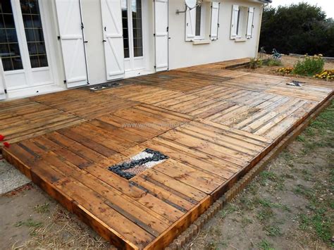 Diy Upcycled Wood Pallet Terrace Pallet Patio Pallet Patio Decks
