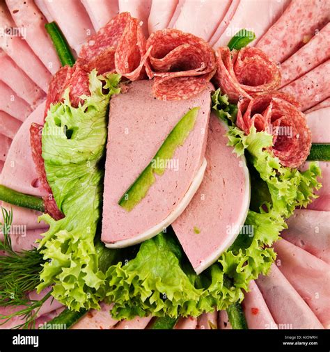 Luncheon Meat Platter Cold Cuts Stock Photo Alamy