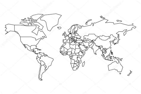 Mapa En Blanco Del Esquema Simple Del Mundo Ilustracion Del Vector Images