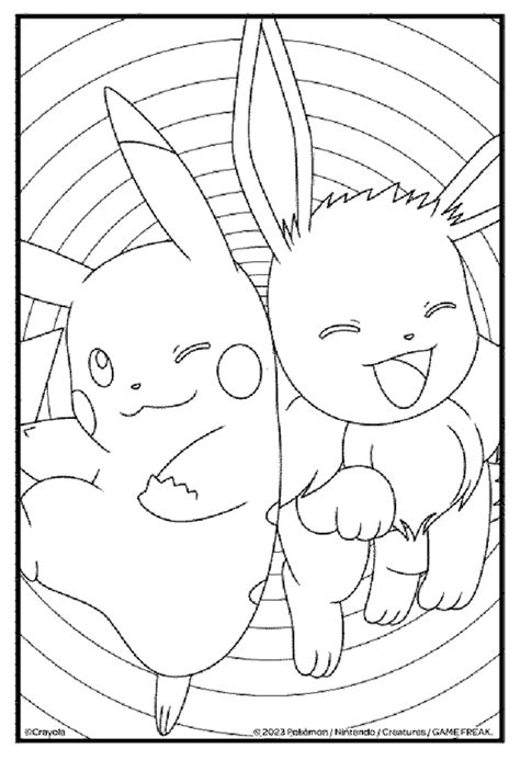 Pikachu And Eevee Friends Coloring Pages