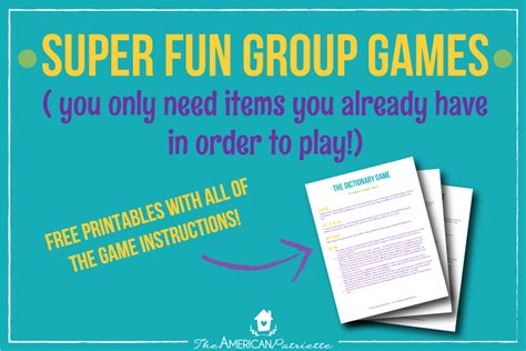 50 funny would you rather questions for the whole family {kid friendly, family night game, kid friendly would you rather question, would you rather questions for kids}. Fun Group Games + Free Printable with Instructions! - The ...