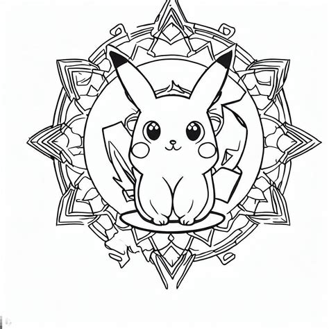 Pikachu Sitting Mandala Coloring Page Download Print Or Color Online