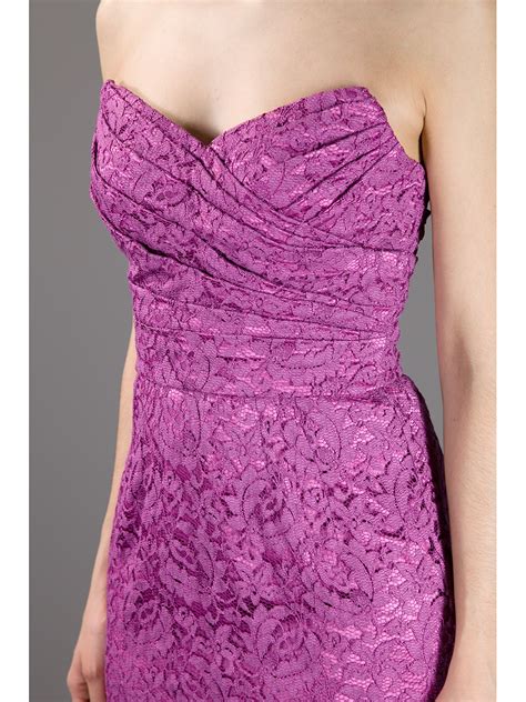 Dolce And Gabbana Strapless Dress In Purple Lyst