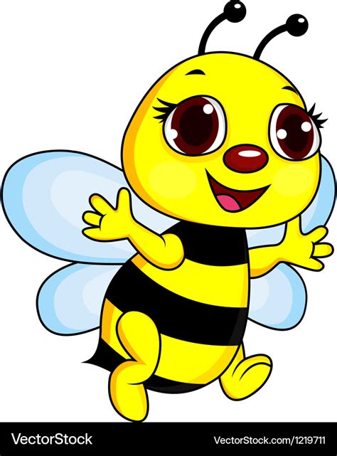 Cute Funny Bee Cartoon Royalty Free Vector Image