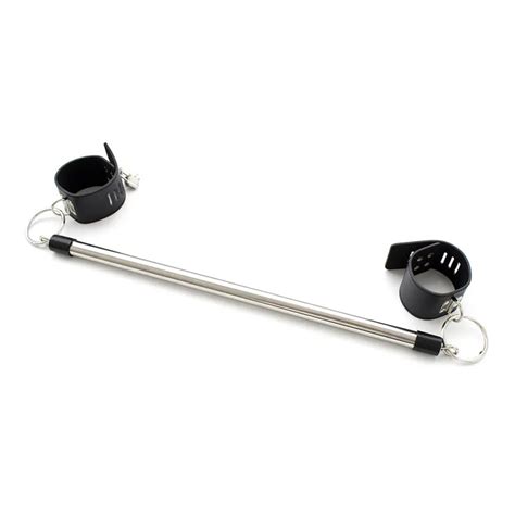 Sex Bondage Fetish Stainless Steel Spreader Bar Leather Leg Open Tube With Ankle Cuffs With 2